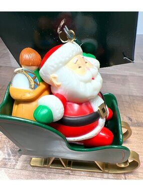 Vintage American Greetings Christmas Santa Sleigh Collectible Ornament with Orig